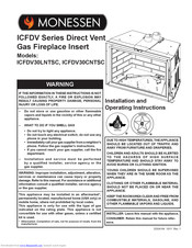 Monessen Hearth ICFDV30LNTSC Installation And Operating Instructions Manual