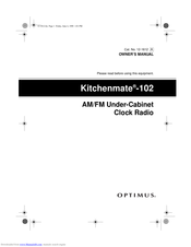 Optimus Kitchenmate-102 Owner's Manual