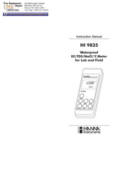 Hanna Instruments HI 9835 Instruction Manual