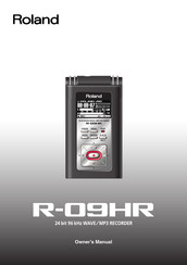 Roland R-09HR Owner's Manual