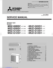 Mitsubishi Electric MUZ-G09SV-E1 Service Manual