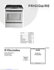 Frigidaire Professional FPGS3085K F Factory Parts Catalog