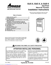 Amana GUD-X Series Installation Instructions Manual