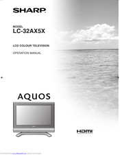 Sharp AQUOS LC-32AX5X Operation Manual