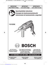 Bosch 1191VSRK Operating/Safety Instructions Manual