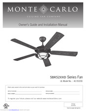 Monte Carlo Fan Company 5BR52XXD Series Owner's Manual And Installation Manual