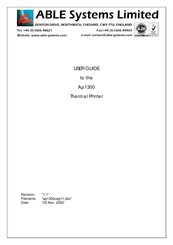 ABLE Systems Ap1300 User Manual