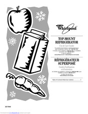 Whirlpool TOP-MOUNT REFRIGERATOR Use & Care Manual
