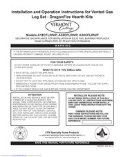 Vermont Castings A18CFLRN/P Installation And Operation Instructions Manual
