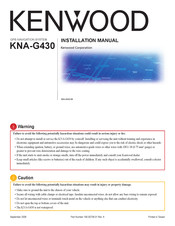 Kenwood KNA-G430 Installation Manual