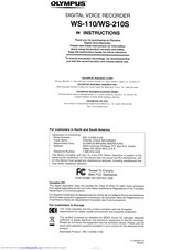 Olympus WS-11 01 Instructions Manual
