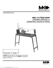 MK Diamond Products MK-112 Owner's Manual & Operating Instructions