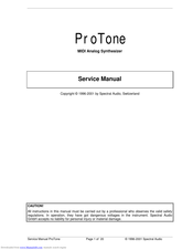 Spectral Audio ProTone Service Manual