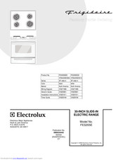 Electrolux Frigidaire FES355E Parts Catalog