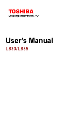 Toshiba Satellite L830 User Manual