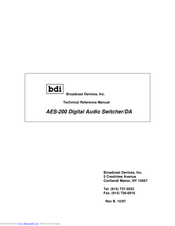 Broadcast Devices AES-200 Technical Reference Manual