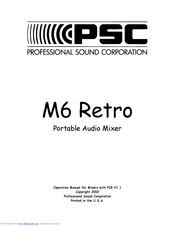 PSC M6 Retro Operation Manual