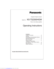 Panasonic KX-TS2300HGW Operating Instructions Manual