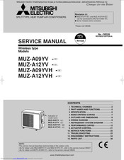 Mitsubishi Electric MUZ-A12YVH-E1 Service Manual