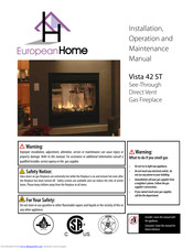 European Home Vista 42 ST Installation, Operation And Maintenance Manual
