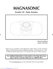 Magnasonic MCD306 Instruction Manual
