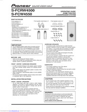 Pioneer S-FCRW4500 Operating Manual