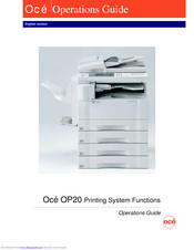 Oce OP20 Operation Manual