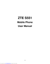 ZTE S551 User Manual