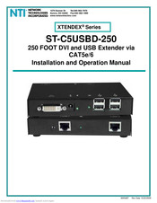 Network Technologies ST-C5USBD-250 Installation And Operation Manual