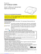 Hitachi CP-AW3019WN Operating Manual