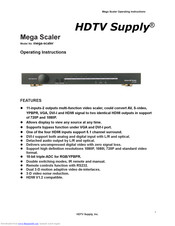 HDTV Supply Mega Scaler Operating Instructions Manual