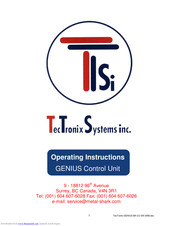 Tectronix Systems Genius Operating Instructions Manual