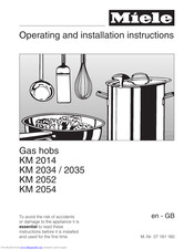 Miele KM 2052 Operating And Installation Instructions