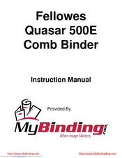 Fellowes Quasar 500E Instruction Manual