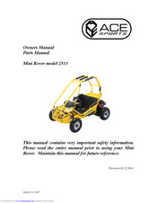 ACE Sports 2513 Owner's Manual