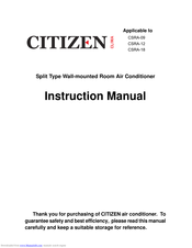 Citizen CSRA-12 Instruction Manual