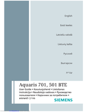 Siemens Aquaris 501 User Manual