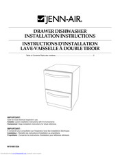 Jenn-Air DRAWER DISHWASHER Installation Instructions Manual