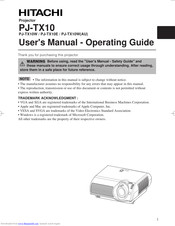Hitachi PJTX10E User Manual