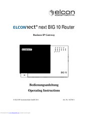 Elcon next BIG 10 Operating Instructions Manual