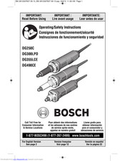 Bosch DG250C Operating/Safety Instructions Manual