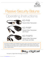 Key Digital KD-PVBPD Operating Instructions Manual