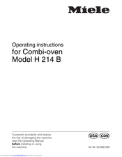 Miele H 214 B Operating Instructions Manual