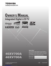 Toshiba 46XV700A Owner's Manual