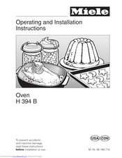 Miele MasterChef H 394 B Operating And Installation Instructions