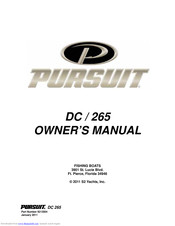 Pursuit DC / 265 Owner's Manual