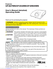 Hitachi CP-DW25WN User Manual