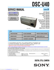 Sony Cyber-shot DSC-U40 Service Manual