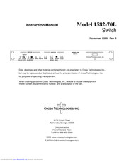 Cross Technologies 1582-70L Instruction Manual