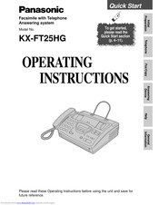 Panasonic KX-FT25HG Operating Instructions Manual